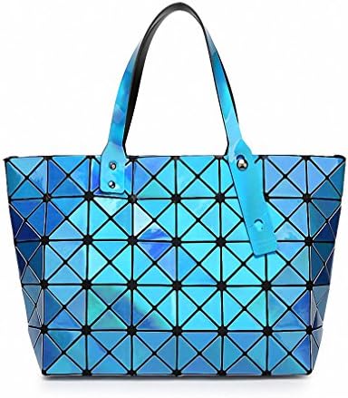 Ltvnys Lasen Bag Laser Women Dazzle Color Plaid Tote Bags Female Fold Over Handbags Lady Sequins Mirror Saser Bag Red