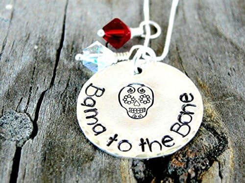 Bama To The Bone Necklace - University of Alabama - Crimson Tide - Football Team Jewelry