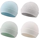 Zsedrut Spring Infant Hospital Beanie Newborn Baby Girls Cotton Hat Tolddler Boy Soft Double-Layer Hat