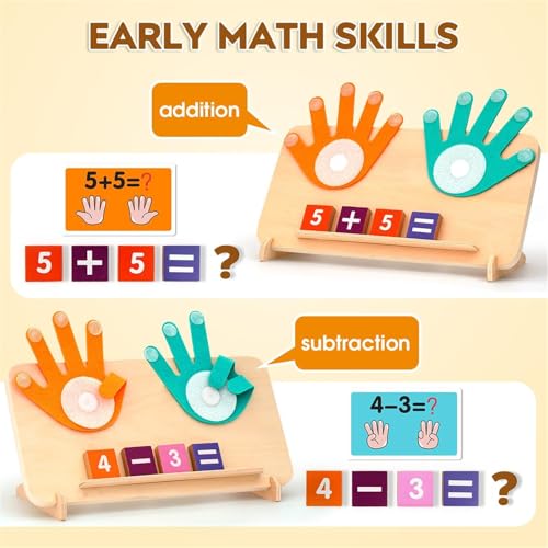 AM ANNA Kids Math Manipulatives Homeschool Supplies, Preschool Learning Toys for Toddlers 2-4 Years, Math Game Number Blocks Montessori Toys for 3 4 5 Year Old Boys Girls Preschool Kindergarten