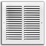 6"w X 4"h Steel Return Air Grilles - Sidewall and Ceiling - HVAC Duct Cover - White [Outer Dimensions: 7.75"w X 5.75"h]