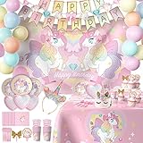 PartyWoo Unicorn Birthday Decorations, 200+ PCS