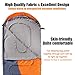 Viniper Sleeping Bag, Comfort, Waterproof and Lightweight Envelope Sleeping Bag with Compression Sack Perfect for 4 Season Traveling, Camping, Hiking, Outdoor Fit Kid Women Men (Orange + Gray)