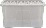 Wham Crystal 60 Litre Storage Box with Lids Pack of 4 Grey
