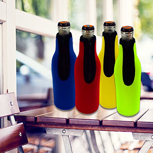 Acelane Neoprene Cooler Water Bottle Sleeve, Beer Holder, Glass Insulator Carrier – for 12 oz/330 ml Container (PURECOLOR)