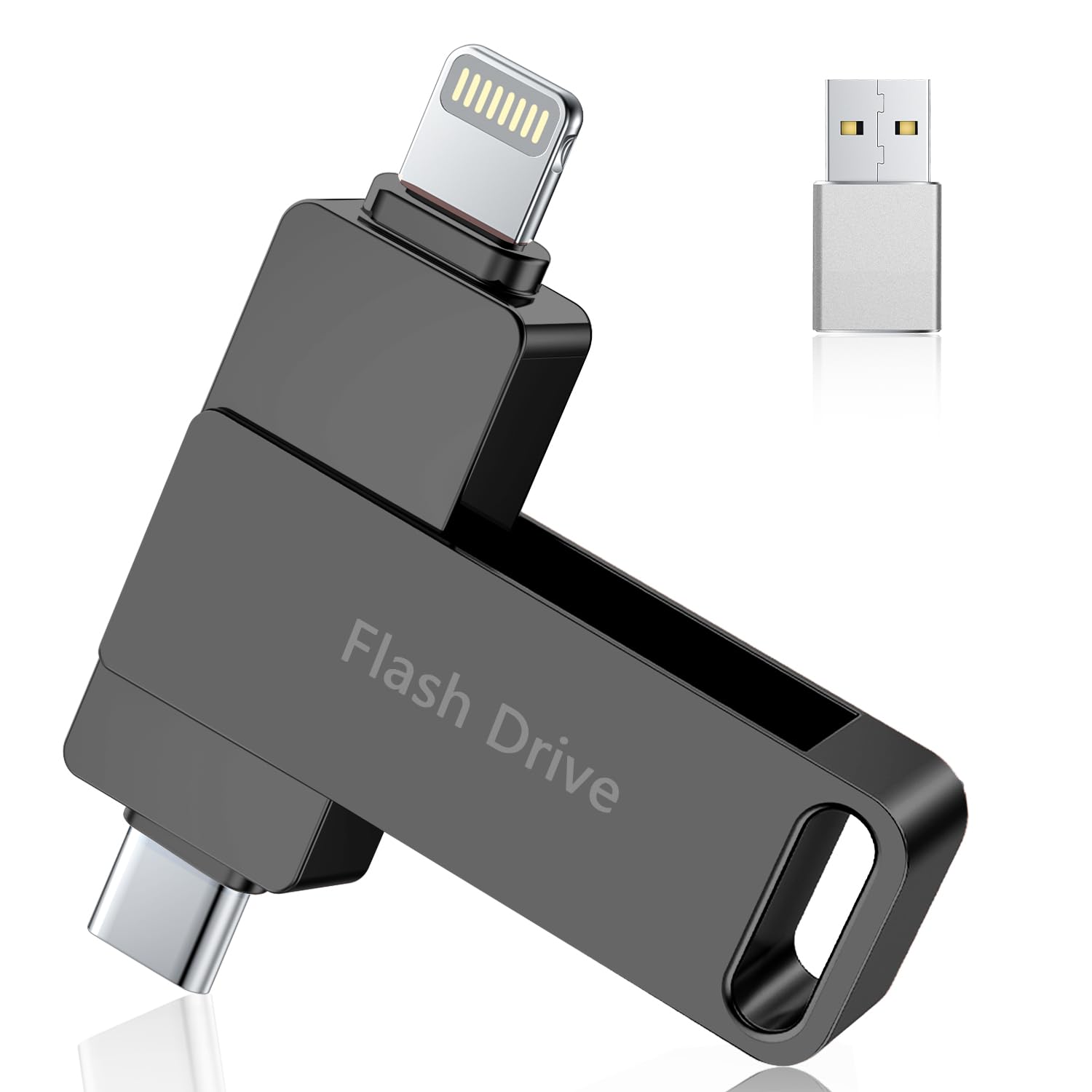 Photo 1 of (No APP Required) MFi Certified 512GB iPhone Flash Drive, iPhone Memory Stick for Photo/Video Backup, 3 in 1 iPhone Photo Stick, High-Speed Jump Drive Compatible for iPhone/iPad/Android/PC Black