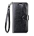 FYY Luxury PU Leather Wallet Case for Samsung Galaxy S7 Edge, [Kickstand Feature] Flip Phone Case Protective Cover with [Card Holder] [Wrist Strap] for Samsung Galaxy S7 Edge Black