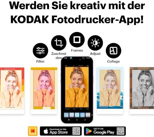 Mini 2 ERA 5x7,6cm Fotodrucker, Geschenkset mit 38 Blatt, Weiß/Schwarz/Gelb