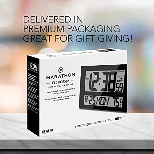 MARATHON CL030025 Jumbo Atomic SelfSetting SelfAdjusting Wall Clock w