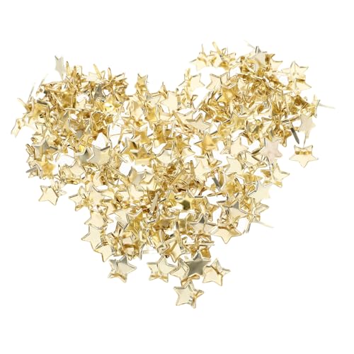 Gatuida 200pcs Brads Fasteners for Scrapbooking DIY Crafts Paper Embellishments Split Pins Gold Tone