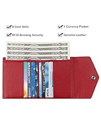 Dante - Mini cartera de bolsillo de piel para mujer con bloqueo RFID pequeño y compacto con ranura de acceso rápido, talla única