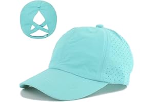 SANDUWOP Girls Criss Cross Ponytail Hat Adjustable Mesh Baseball Cap Kids Quick Dry Sports Hats for All Seasons Age 6-12