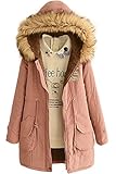 Skirt BL Women's Winter Jacket Casual Thicken Hooded Fleece Lining Zipper Padded Coat - Army Green