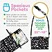 Toolik Baby Diaper Clutch with Waterproof Portable Changing Pad for Quick Change During Stroller Walks - Foldable, Detachable and Wipeable Mat Station with Shoulder Strap, Black with White Stars