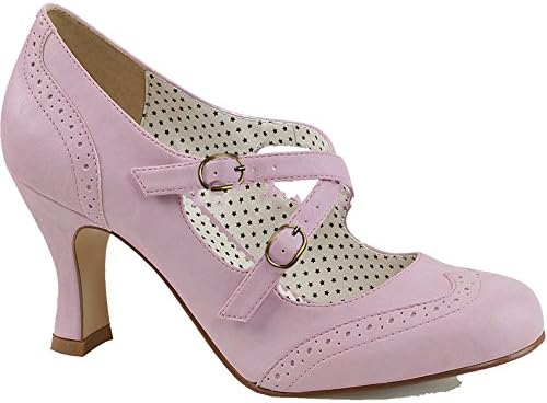 Women's Pin Up Couture Flapper-35 Kitten Heel Mary Jane Pump Lavender 8