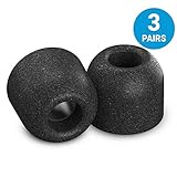 Comply Isolation T-400 Memory Foam Earphone Tips, Noise Cancelling Soft Replacement Earbud Tips, Secure Fit (Large, 3 Pair)