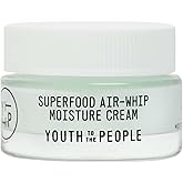 Youth To The People Superfood Air-Whip Moisture Cream - Kale + Green Tea Hyaluronic Acid Face Moisturizer, Smooths + Hydrates Up to 48HR with Dewy Glow, Non-Greasy Lightweight Gel, Non-comedogenic