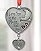 BANBERRY DESIGNS Mom Ornament - I Love You to The Moon and Back Ornament for Mom - Red Hearts and Moon Design with a Hanging Charm Engraved Mom