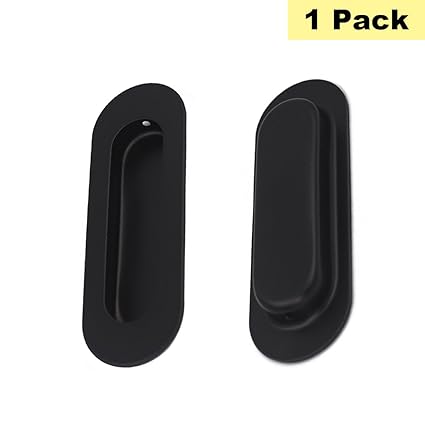 Flush Handle Pull Modern Black Sliding Barn Door Cabinet Hardware