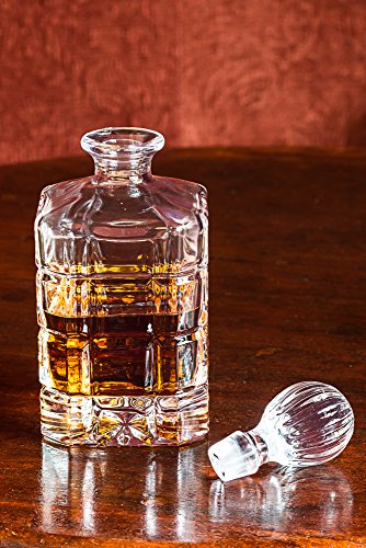 Lead-Free Whiskey Decanter in Leather Gift Box the Dorchester Scotch Decanter | 27 Oz / 800 ML