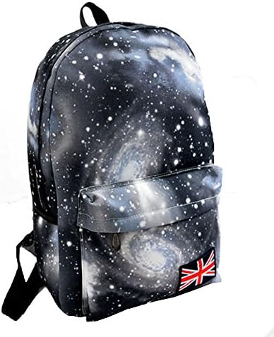 DEES Fashion Canvas Galaxy Rucksack Backpack School Bag Travel bag (One Size, Black I)