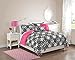 VCNY 5 Piece Olivia Reversible Comforter Set, Full/Queen, Hot Pink