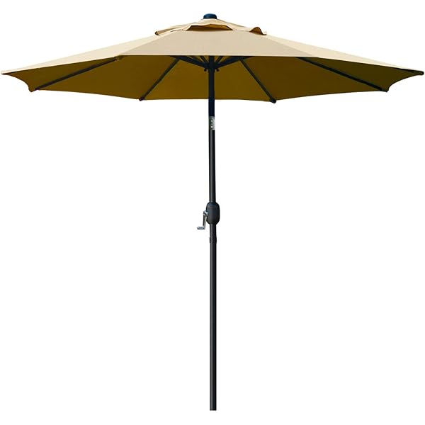 Amazon.com : Heininger DestinationGear Classic Wood 6.5 Ft Square Market Umbrella – Soft Teal & Ivory Stripe, UV-Resistant Polyester Canopy, Wind Vent, Eucalyptus Frame with 4 Hardwood Ribs for Outdoor Use