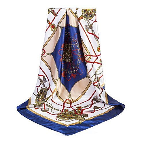 Women\'s Silk Scarves ADUO Fashion Pattern Large Square Satin Head Neck Hair scarf