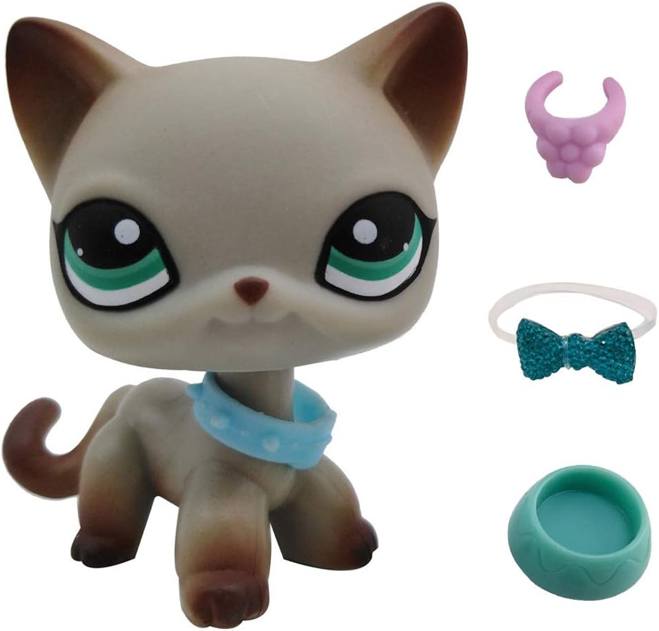 USALPS lps Shorthair Cat #391 Gray Shorthair Cat with Blue Eyes with lps Accessories Lot Kids Rare Figures