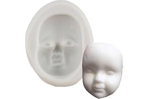 MINFEIDMS Baby Face Fondant Silicone Molds For Cake Decorating Cupcake Topper Candy Chocolate Gum Paste Polymer Clay