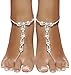 Bellady 2 Piece Barefoot sandals with rhinestones and beads,Beach Wedding barefoot Sandals,Silver