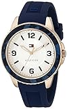 Tommy Hilfiger Women's 1781539 Everyday Sport Rose Gold-Tone Watch with Blue Band