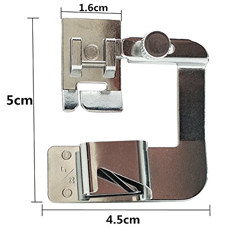 FQTANJU 3 Sizes Adjustable Rolled Hem Foot (1",1/2",3/4") Sewing Machine Presser Foot Hemmer Foot Set For Singer Brother Janome Babylock Juki
