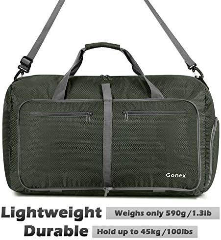 Gonex 60L 80L 40L Packable Travel Weekender Duffle Bag, Water & Tear Resistant Foldable Duffel Bags for Luggage Gym Sports Camping Travelling Cycling Storage Shopping 4 Gonex 60L 80L 40L Packable Travel Weekender Duffle Bag, Water & Tear Resistant Foldable Duffel Bags for Luggage Gym Sports Camping Travelling Cycling Storage Shopping