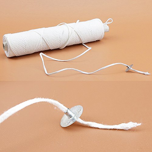 EricX Light #27ply Braided Candle Wick, 200ft Spool & 200 Candle Wick Sustainer Tabs, 100% Cotton Candle Wick for Candle Making - Thumbnail 5