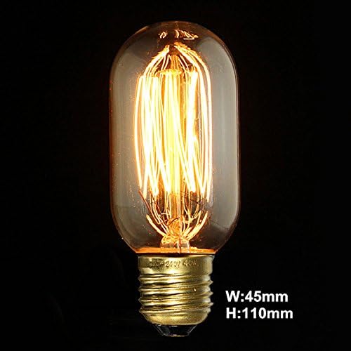 40w, 220v, E27, T45 13anchors, Shape: Columnar, Screw Retro Industrial Vintage Filament Edison Light Bulb Retro Clear Glass