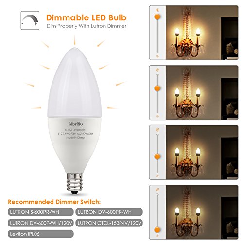 image for Albrillo E12 Bulb Dimmable LED Light Bulbs, 40 Watt Incandescent Equiv