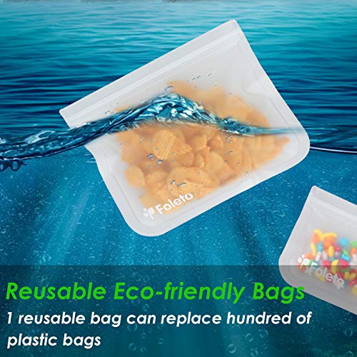 6 Pack Reusable Storage Bags Leakproof Easy Seal Ziplock Snack Bags for Food Storage Home Organization Eco-friendly - Thumbnail 4
