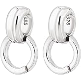 PH PandaHall 2Pcs 925 Sterling Silver Double Bail Clasps, 14.5mm/0.5 inch Ring Bail Clasps Connector Necklace Pendant Clasp Bails for Bracelet Pendant Necklace DIY Jewelry Making