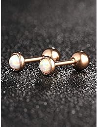 Jovitec - Juego de piercings redondos de acero inoxidable para cartílago, oreja, tragus y cartílago