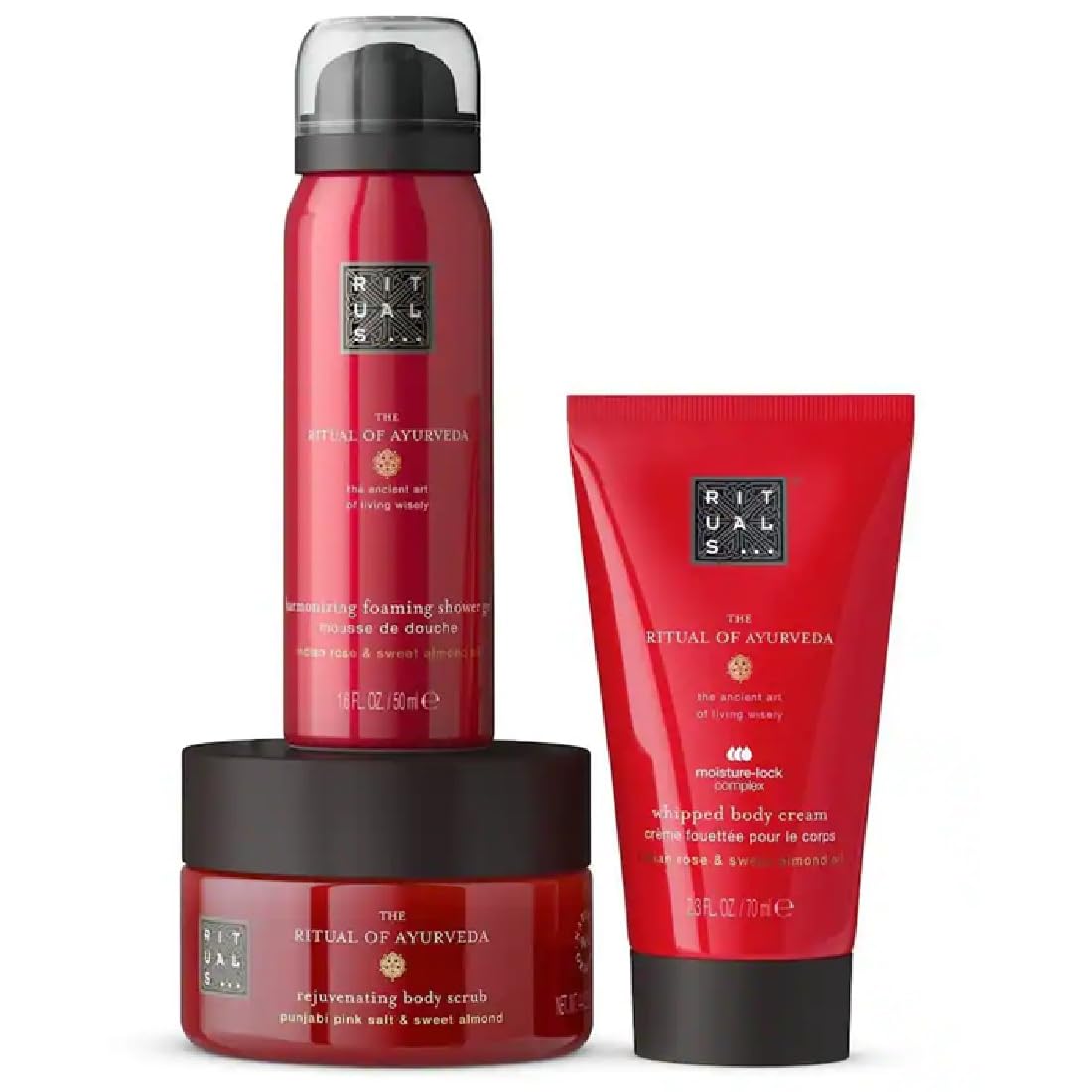 RITUALS Gift Set For Women from The Ritual of Ayurveda, Trial Set - With Indian Rose & Sweet Almond Oil - Soothing & Nourishing Properties
