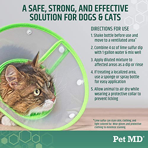 Pet MD Lime Sulfur Dip for Dogs, Cats, & Horses Mange Treatment