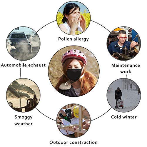Cotton Mouth Mask Anti Dust Mouth Mask,Unisex Black Face Mask Reusable Fashion Mask Anime Face Mask Washable Mask Reusable Mask for Cycling Camping Travel for Adults Men Women