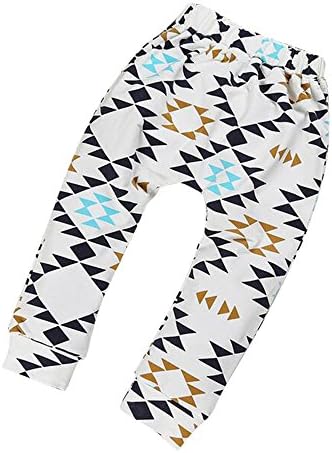 Welen Baby Kids Girls Boys Harem Cotton Pants Pattern Long Casual Trousers (90, Geometry)