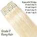 Benehair 22inch 160g Clip in Hair Extensions Human Hair Double Weft Hair Extension Balayage Platinum Blonde 100% 8A Grade Thick Soft Long Straight Remy Hair 8pcs Full Head Clip On Real Human Hair