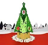 Paper Love Christmas Tree Card, Pop Up Christmas Cards, 3D Xmas Card, Holiday Popup Card