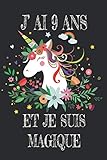 J' Ai 9 Ans Et Je Suis Magique: Carnet De Notes Noire Pour Les Amoureuse De Licorne Cadeau D'anniver by Cahier Quotidien