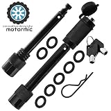 motormic Trailer Hitch Lock Pin Set - 5/8" and 1/2" Extra Long Black Pins with One Locking System - 1 Safety Clip, 10 Anti Rattle O-Rings &ndash; Tow receivers 1.25&rdquo;, 2&rdquo; and 2.5 inch (Class I,II,III,IV,V)