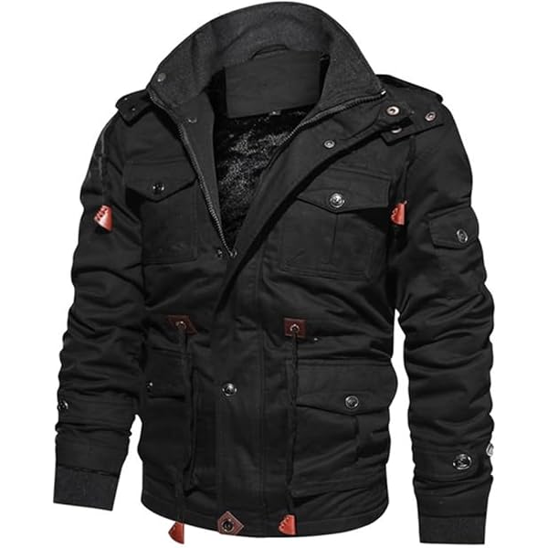 ジャケット・アウター YengYeng JUUYY Men's Faux Leather Jacket Stand Collar Bomber Jackets