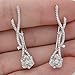 EVER FAITH 925 Sterling Silver CZ Flower Ear Cuff Wrap Sweep Hook Wedding Earrings 1 Pair Clear